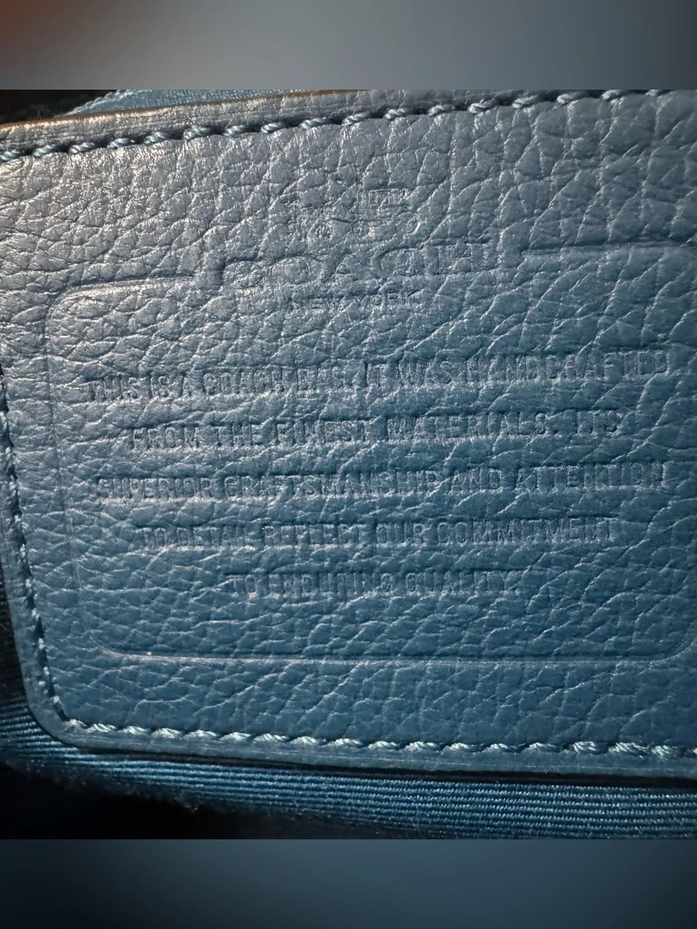 Coach Blue Pebble Leather Satchel